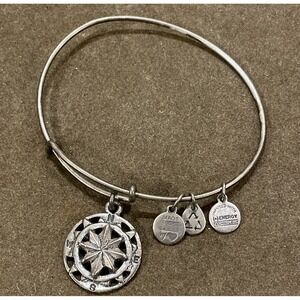 Alex and Ani Rafaelian Compass Bangle Silver-Toned Bracelet